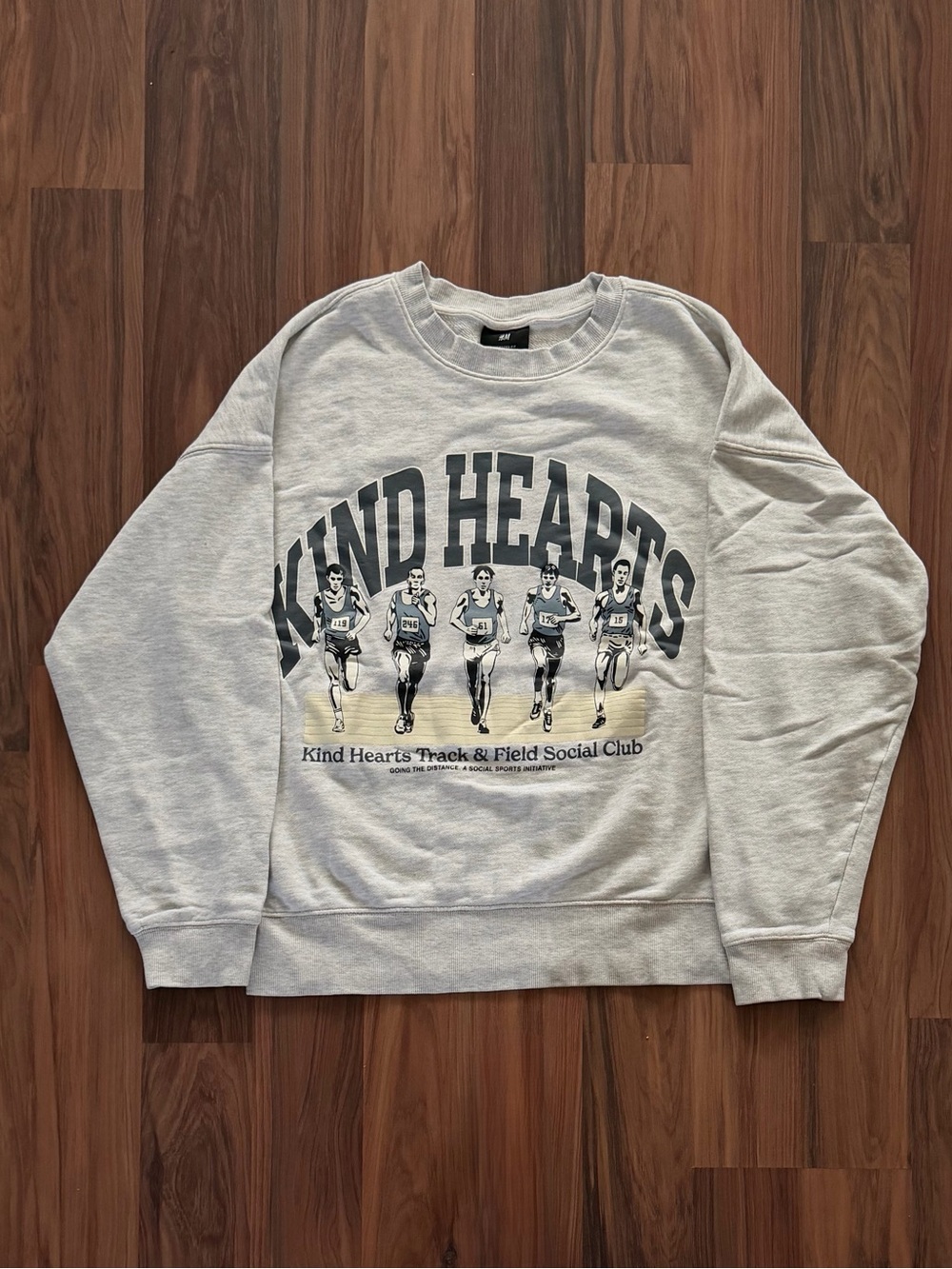 H&M Light Gray 'Kind Hearts' Crewneck Sweatshirt